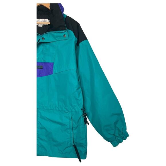 VTG Columbia Pullover Jacket Mens Medium Nylon Windbreaker Radial Sleeve 90s - Picture 9 of 16